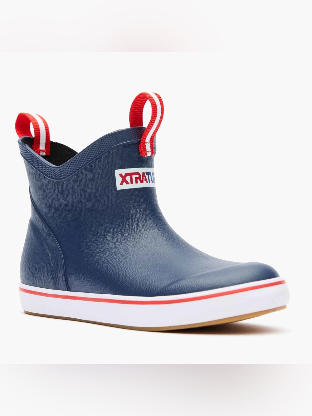 XTRATUF Kids Navy Waterproof Boot with Red Trim